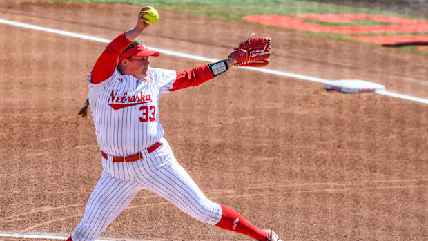 Emmerson Cope started in the circle for the Huskers, with one earned run in two innings pitched. 