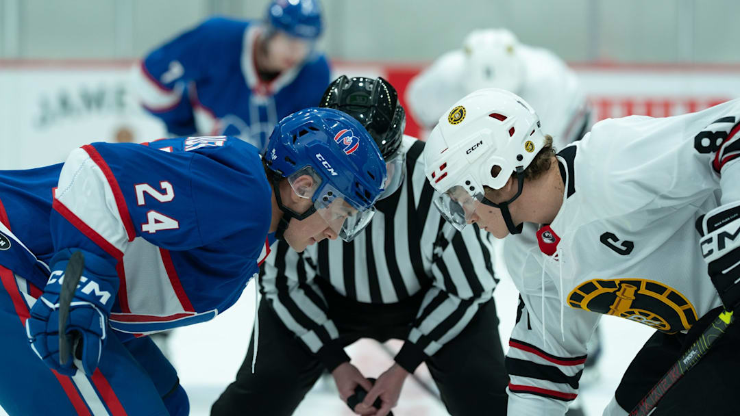 Hudson Williams as Shane Hollander and Connor Storrie as Ilya Rozanov in Heated Rivalry season 1 episode 5 - Courtesy of Bell Media