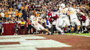 Yhonzae Pierre sacks Joey Aguilar for a safety in Alabama's win over Tennessee