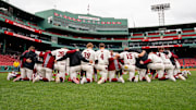 Boston College Baseball gathers ahead of this year's ALS game at Fenway Park. 