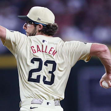 Arizona Diamondbacks pitcher Zac Gallen (23) delivers a pitch on Aug. 30, 2024 at Chase Field in Phoenix.