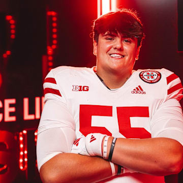 Nebraska commit Hayden Ainsworth during his visit to Lincoln.