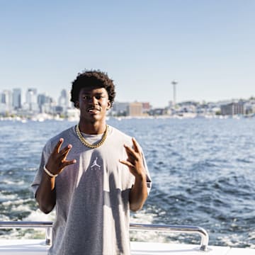 Edge rusher Tristian Givens is shown on his visit to Seattle. 