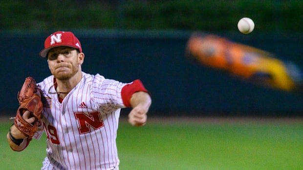 Kyle Perry faced four batters in the top of the ninth and got the first out of the inning. 