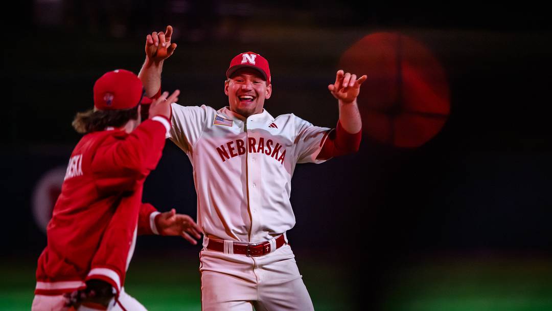 Joshua Overbeek celebrates Friday's thrilling victory over No. 12 USC