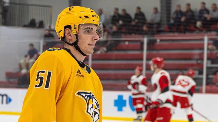 Vitali Pinchuk plays for the Predators for the first time in the 2026 Prospect Showcase Vitali Pinchuk plays for the Predators for the first time in the 2026 Prospect Showcase