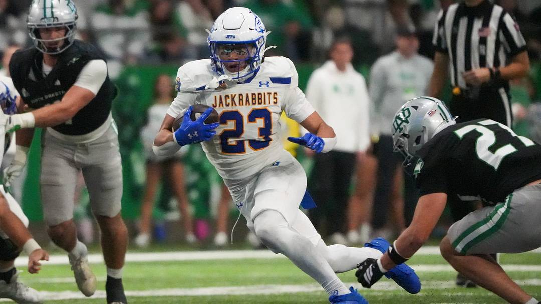 South Dakota State running back James Basinger (23)