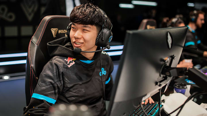 “Jojopyun” of Cloud9 is seen on stage at LCS Spring Split Playoffs at the Riot Games Arena in Los Angeles, CA, on March 23, 2024.