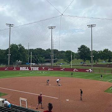 Rhoads Stadium in Tuscaloosa, Alabama before the NCAA tournament matchup between No. 15 Alabama and Virginia Tech