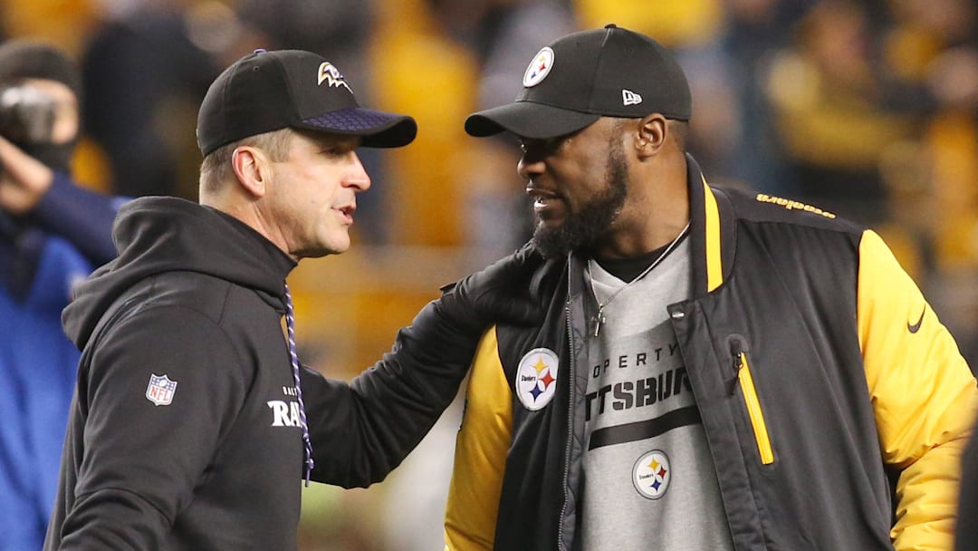 Steelers coach Mike Tomlin made his first comments on the Ravens firing John Harbaugh after the 2025 season.