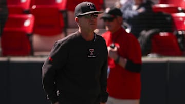 Texas Tech head coach Tim Tadlock heads to the dugout prior to a non-conference Division I baseball game, Wednesday, March 5, 2025, at Dan Law Field.