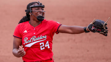Texas Tech's NiJaree Canady reacts to a game-ending strikeout against Utah during a Big 12 softball game, Friday, April 4, 2025, at Rocky Johnson Field.