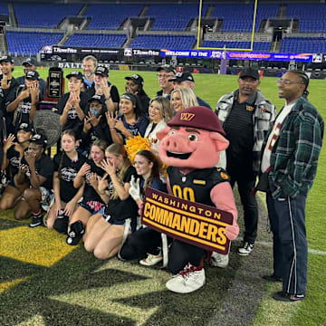 Clarksburg girls flag football wins the Maryland 4A-3A girls flag football state championship.