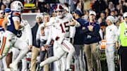 Ty Simpson runs in the Iron Bowl