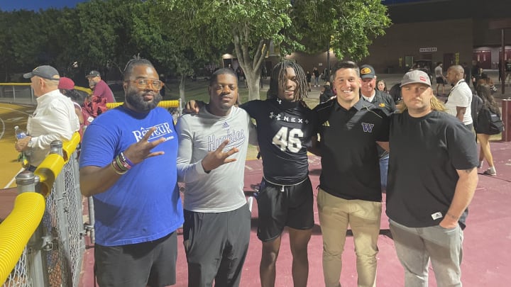 UW coaches John Richardson, Vinnie Sunseri and Steve Belichick visit Rylon Dillard-Allen in Arizona. 