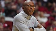 Nov 23, 2022; Bloomington, Indiana, USA;  Little Rock Trojans head coach Darrell Walker during the second half at Simon Skjodt Assembly Hall. Mandatory Credit: Robert Goddin-Imagn Images