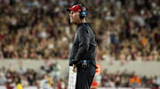 Kalen DeBoer on the sidelines during Alabama's win over Tennessee