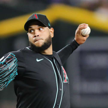 Arizona Diamondbacks pitcher Eduardo Rodriguez (57) delivers a pitch on Aug. 28, 2024 at Chase Field in Phoenix.