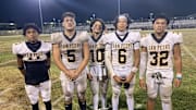 San Pedro High football players after a big win over Granada Hills Kennedy High in Week 1 of the 2024 season.