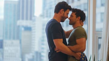 François Arnaud as Scott Hunter and Robbie G.K. as Kip Grady in Heated Rivalry 