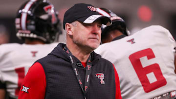 Texas Tech head coach Joey McGuire attends spring practice, Tuesday, April 1, 2025, at the Womble Football Center.