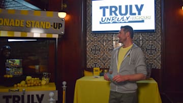 Truly Unruly Lemonade and Billy Eichner show off their lemonade stand