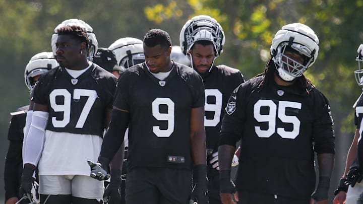 Las Vegas Raiders DE Janarius Robinson, DE Tyree Wilson, and DT John Jenkins