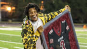 Detroit Lions wide receiver Jameson Williams had his number retired by Cardinal Ritter College Prep on Friday, August 30, 2024.