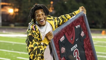 Detroit Lions wide receiver Jameson Williams had his number retired by Cardinal Ritter College Prep on Friday, August 30, 2024.