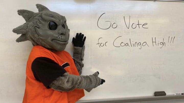 Oscar the Horned Toad did a phenomenal job getting the vote out in Coalinga, California, during March Mascot Madness.