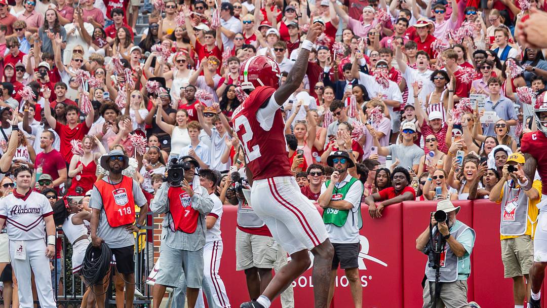Alabama Quarterback Keelon Russell celebrates his rushing touchdown in the game against ECU on Sept 5, 2026. Alabama Quarterback Keelon Russell celebrates his rushing touchdown in the game against ECU on Sept 5, 2026.
