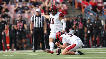San Diego State Aztecs kicker Gabriel Plascencia (11).