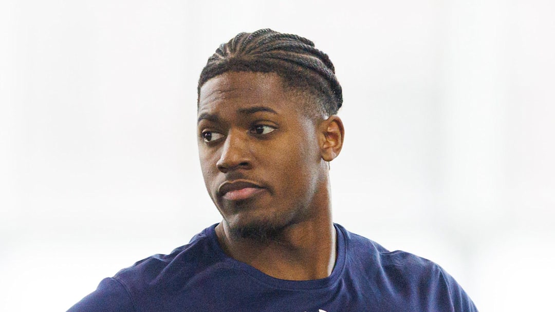 Running back Jadarian Price during Notre Dame football's Pro Day at Irish Athletic Center. Running back Jadarian Price during Notre Dame football's Pro Day at Irish Athletic Center.