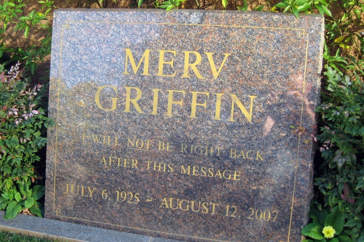 Merv Griffin's headstone in Westwood Memorial Park.