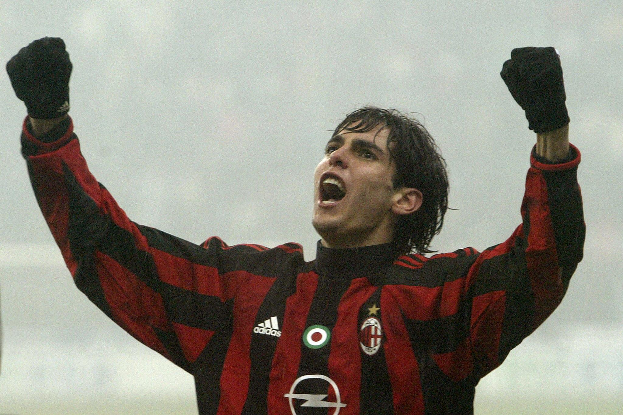 Kaká celebrating.