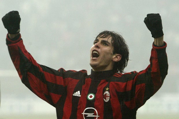 Kaká celebrating.