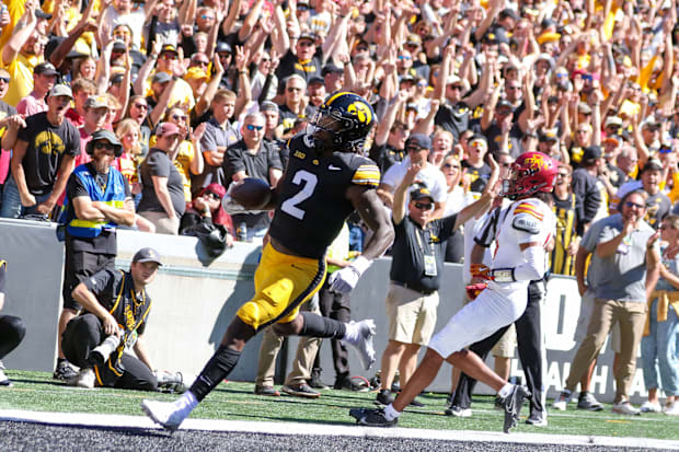 Iowa RB Kaleb Johnson. (Rob Howe/HN) 