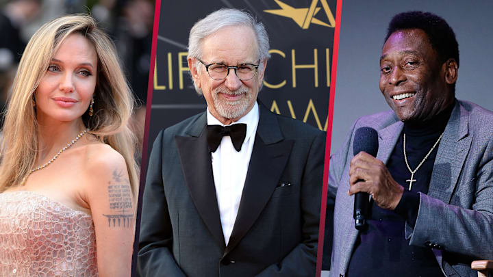 Non-British knights and dame: Angelina Jolie, Steven Spielberg, and Pelé.
