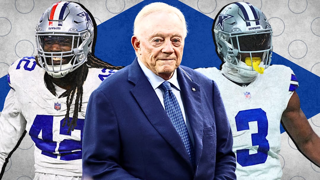 Jadeveon Clowney (left), Jerry Jones (center), George Pickens (right)