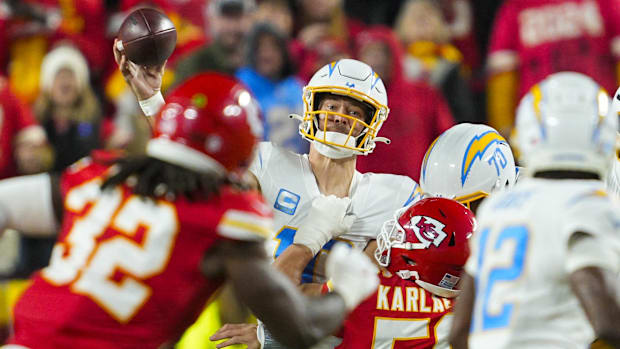 Los Angeles Chargers quarterback Justin Herbert against the Kansas City Chiefs.