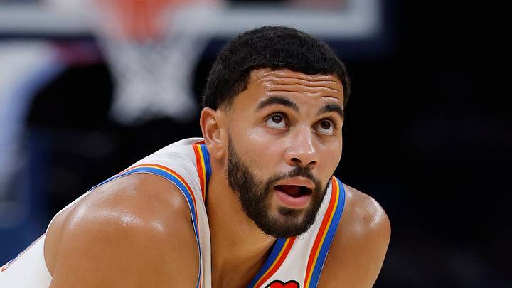 Oklahoma City Thunder guard Ajay Mitchell (25) stands on the court during the second half of a preseason game against the Milwaukee Bucks at Paycom Center on Oct 7, 2026.