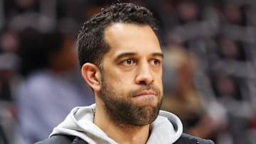 Atlanta Hawks general manager Landry Fields looks on against the Boston Celtics.