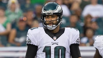 Aug 11, 2016; Philadelphia, PA, USA; Philadelphia Eagles quarterback Chase Daniel (10) in action against the Tampa Bay Buccaneers at Lincoln Financial Field. The Philadelphia Eagles won 17-9. Mandatory Credit: Bill Streicher-Imagn Images