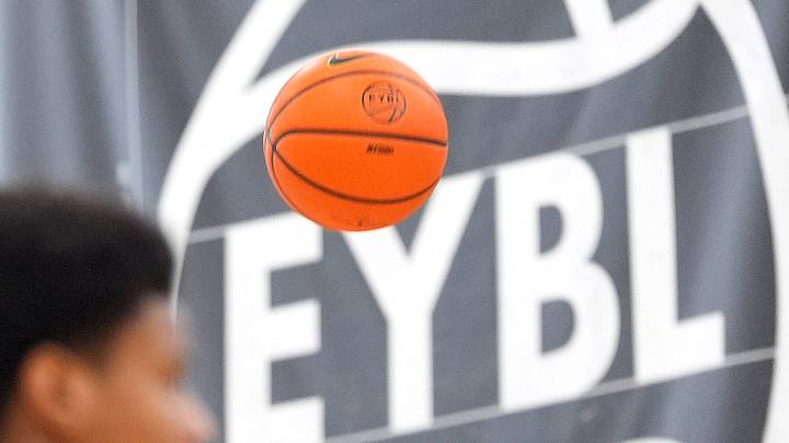 July 16, 2025; North Augusta, South Carolina, USA; Utah Prospects Ikenna Alozie (5) shoots the ball during the Team Durant and Utah Prospects game at the Nike EYBL Peach Jam at Riverview Park Activities Center. Team Durant won 82-74. Mandatory Credit: Katie Goodale - Augusta Chronicle/USA TODAY NETWORK