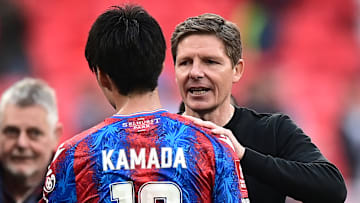 Erfolgreich bei Crystal Palace: Daichi Kamada und Oliver Glasner