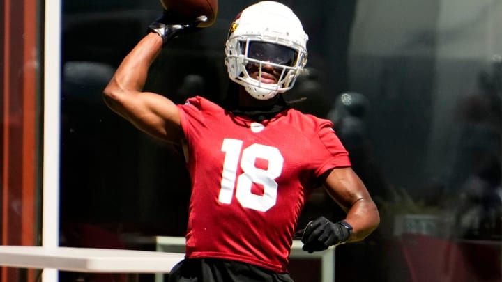 Arizona Cardinals wide receiver Marvin Harrison Jr. (18) during minicamp practice at Dignity Health Training Center on June 11, 2024.