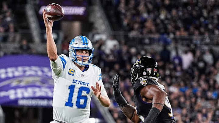 The Detroit Lions and quarterback Jared Goff are favored on Sunday.