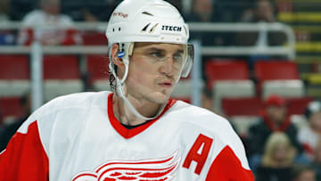 Sergei Fedorov looks on