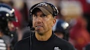 Iowa State Cyclones head coach Matt Campbell reacts during the fourth quarter against BYU at Jack Trice Stadium on Oct. 25, 2025, in Ames, Iowa.