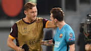 Francesco Totti y Lionel Messi en un partido de la Roma contra el FC Barcelona 